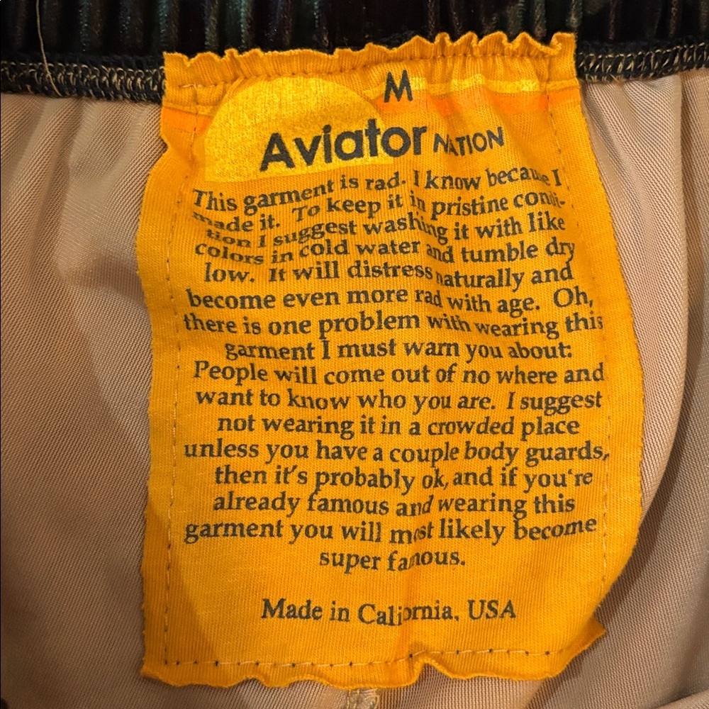 Aviator Nation RARE Jungle Tiger Velvet Joggers Size Medium - Picture 4 of 6